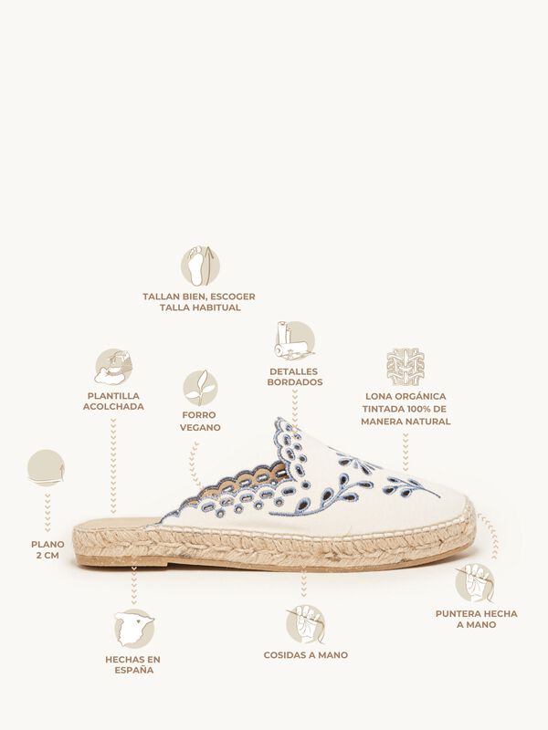 Loto Lona Bordada Azul Jeans image number null