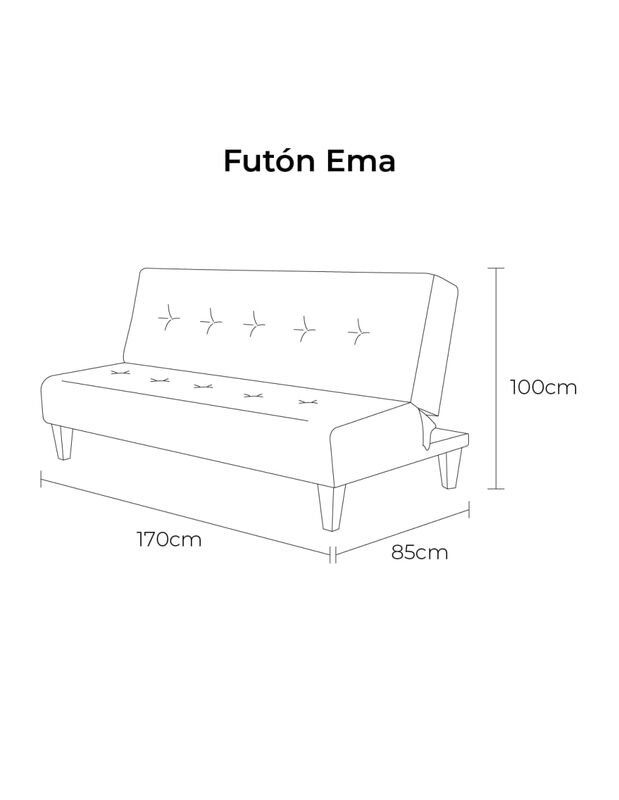 Sofá Cama Futón Modelo Ema Con 3 Posiciones Col... image number null