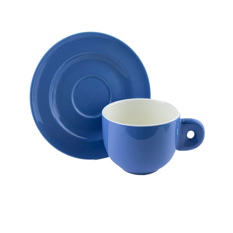 Set De 4 Tazas Con Plato Cer&aacute;mica Ideen Azul 27... image number null