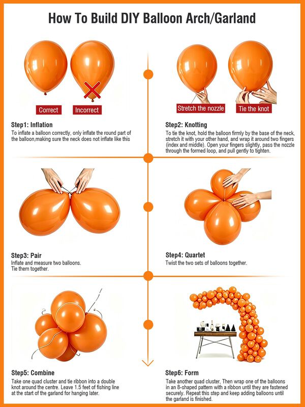 Kit De Globos De L&aacute;tex Cvpartyon 30 cm Naranja ... image number null