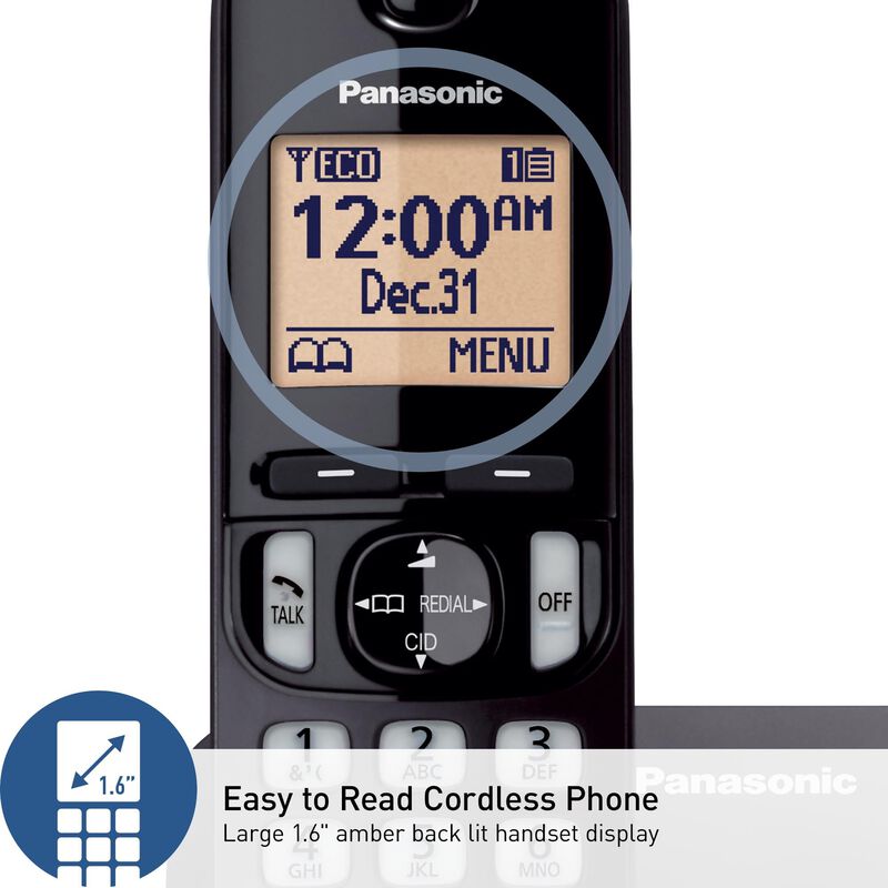 Tel&eacute;fono Inal&aacute;mbrico Panasonic Kx-tgc200b, Pant... image number null