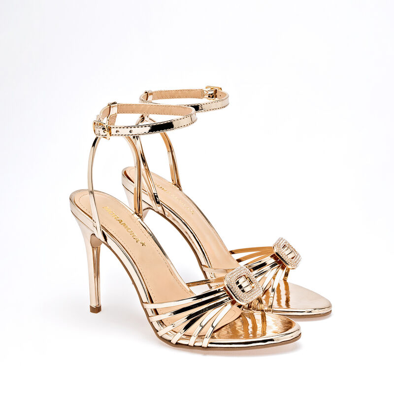 Moramora zapatilla abierta para mujer dorado co... image number null