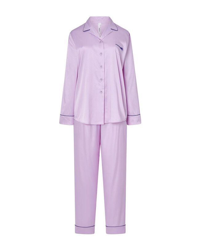 Pijama Jacquard Abierto Morado image number null
