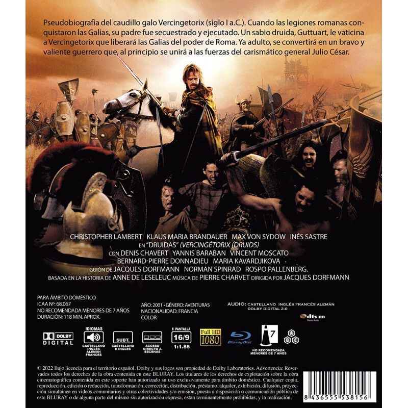 Druidas Bd 2001 Vercing&eacute;torix (druids) [blu-ray... image number null