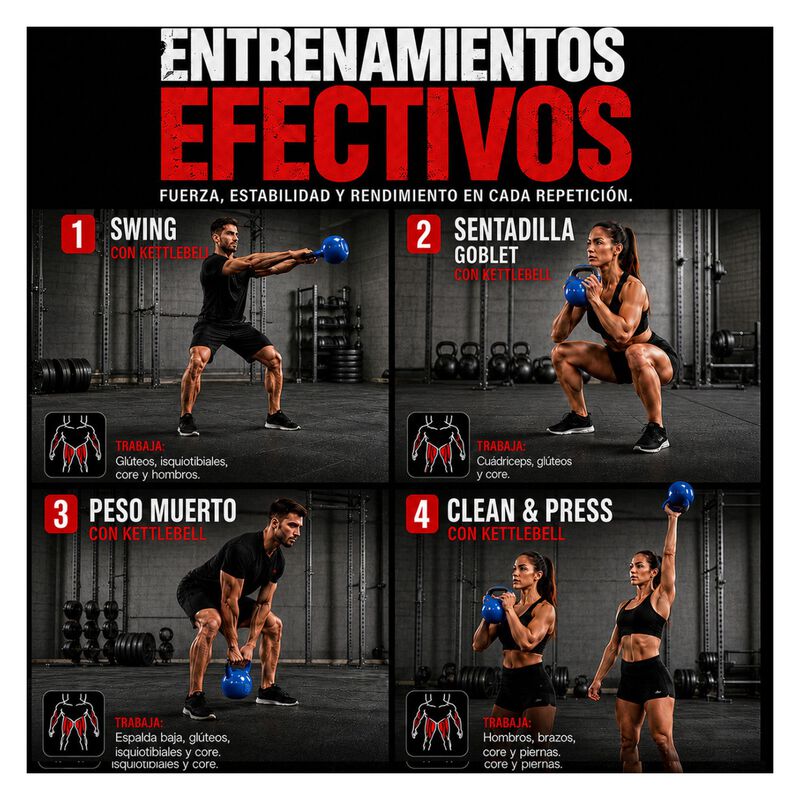 Pesa Rusa Kettlebell 20 Kg Recubrimiento Pvc Hi... image number null