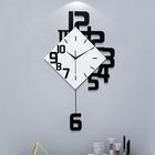 Reloj De Pared Yijidecor 30x50 Cm Negro De Madera, Silencioso