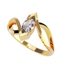 Anillo de Compromiso en Oro Amarillo 14K con Circonia -  Talla:7.5/ FJ597-14Y-CZ-75