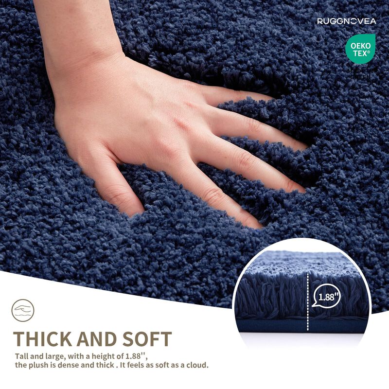 Alfombra Ruggnovea De Microfibra 81x51 cm Azul ... image number null