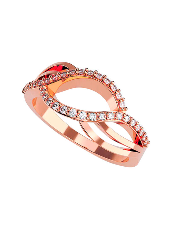 Anillo de Compromiso en Oro Rosa 10K con Circon... image number null