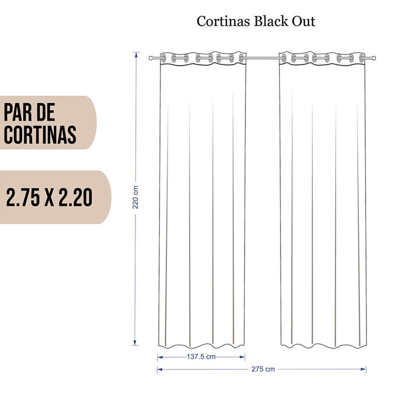 Cortinas Black Out Lisa Tinto Con Argollas image number null