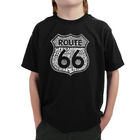 Camiseta Word Art Para Ni&ntilde;o - Route 66 - Life is a Highway - Negro
