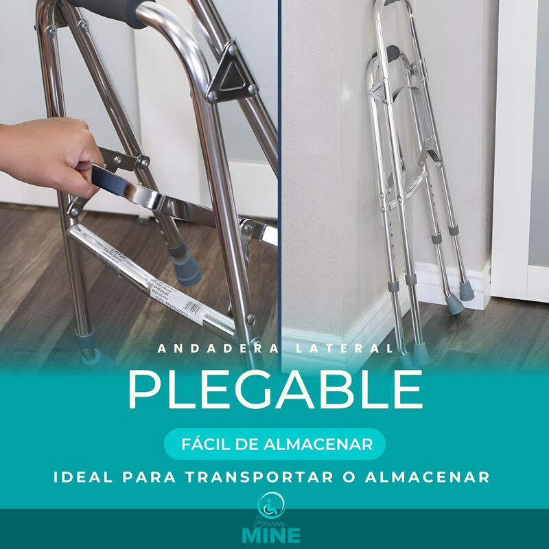 Andadera Lateral Aluminio 1 Mano | Ergon&oacute;mica image number null