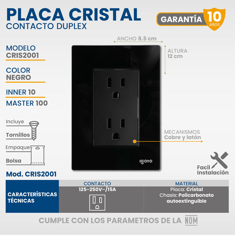 Placa Armada Cristal IGOTO CRI1001-2001 con con... image number null