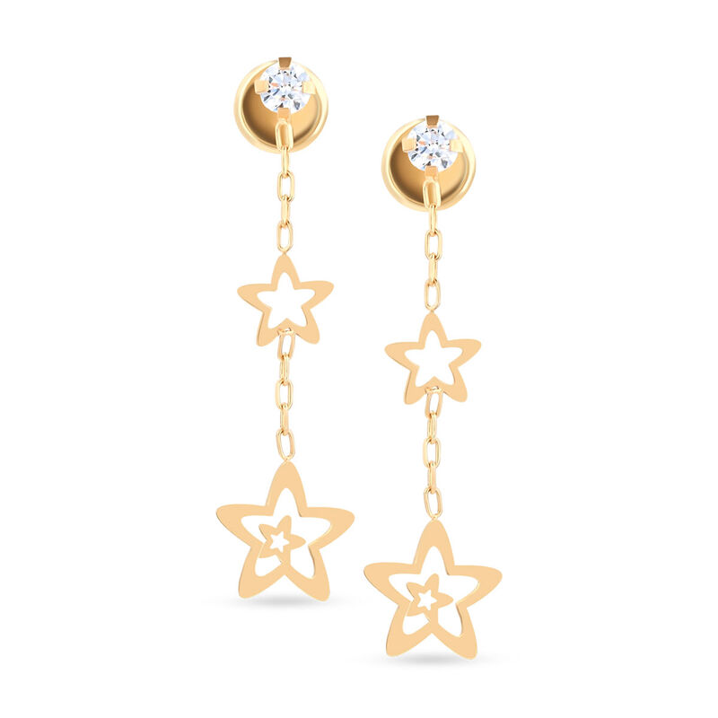 Aretes De Estrella De Oro Amarillo 14k image number null