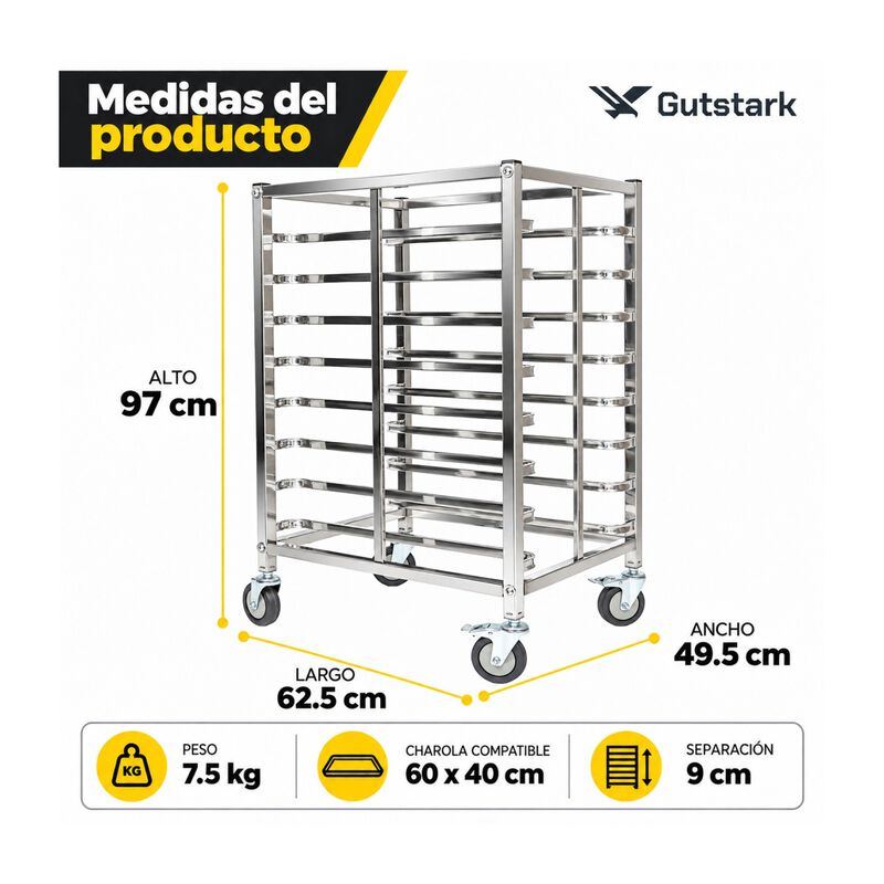 Espiguero 8 Niveles 120kg Acero Inoxidable Rued... image number null