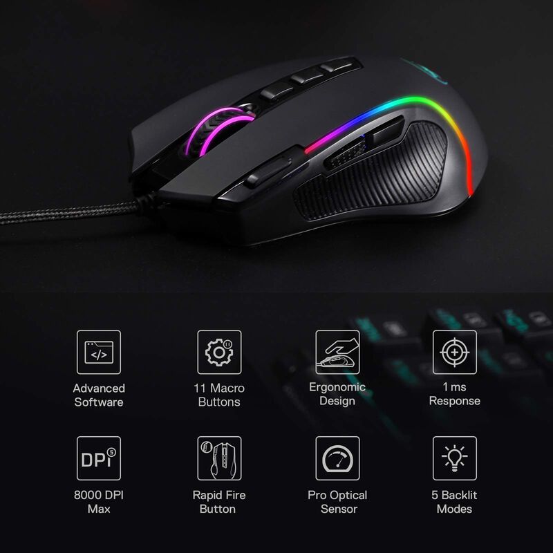 Rat&oacute;n Para Juegos Redragon M612 Predator Rgb 80... image number null