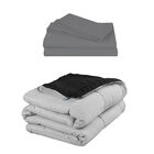 Edred&oacute;n Doble Vista Rogga Matrimonial Gris Perla-negro + 1 Juego De S&aacute;banas Basic