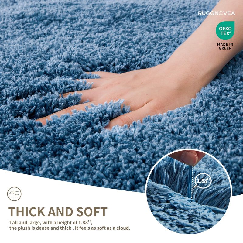 Alfombra De Ba&ntilde;o Ruggnovea 150x61 Cm Azul Micro... image number null