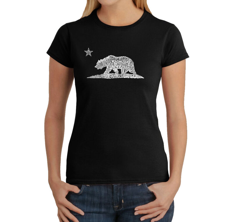 Camiseta Word Art Para Mujer - Oso de Californi... image number null