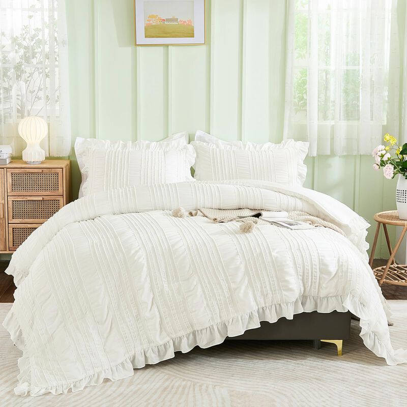 Juego De Edred&oacute;n Wongs Bedding White Queen Con ... image number null