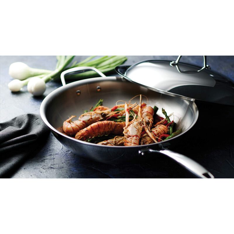 Wok Tramontina de 32 cm Acero Inoxidable con Ta... image number null