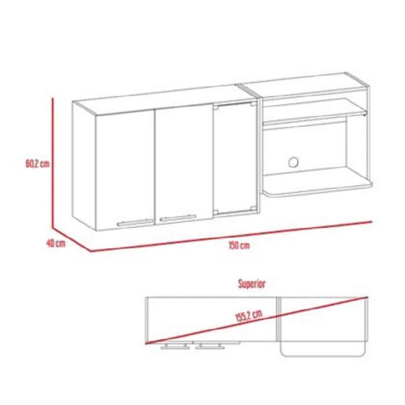 Gabinete Superior Viltex color Wengue y Blanco image number null