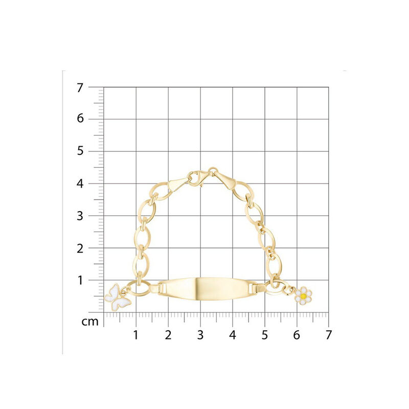 Esclava De Oro Amarillo De 14K (Mariposa Y Flor... image number null