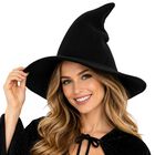 Sombrero De Bruja Jovanja Negro De Lana, 56‑58 cm, Con Pico
