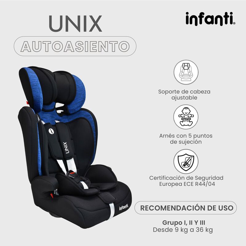 Autoasiento Unix Convertible Azul image number null
