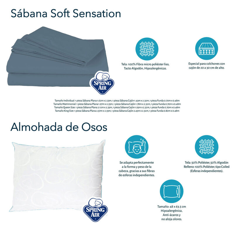 Colchón Matrimonial Spring Air Phantom + Box Di... image number null