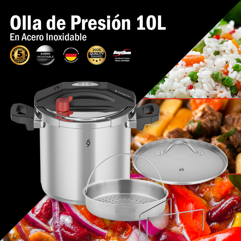 Olla De Presi&oacute;n De 10 Litros Acero Inox 304 Bog... image number null