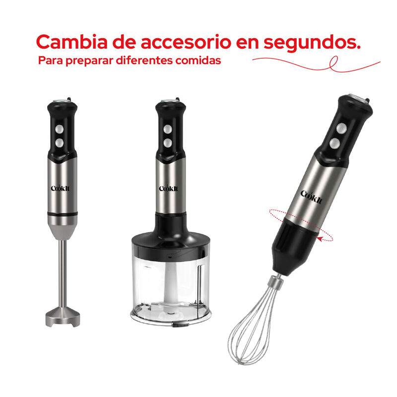 Batidora Inmersi&oacute;n Cookit Chb04 500w 4en1 Acero... image number null