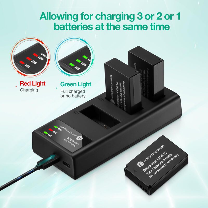 Bater&iacute;a Y Cargador Firstpower Lp-e12 Para Canon... image number null
