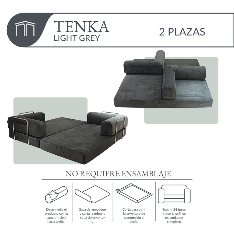 Sof&aacute; Espuma Alta densidad TENKA Light Grey 2 pl... image number null