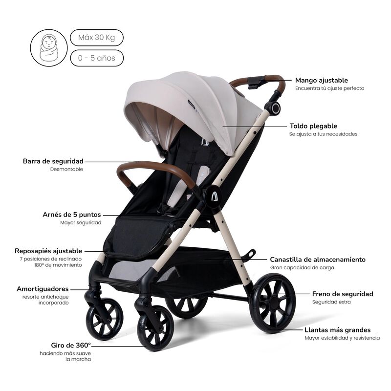 Carriola Compacta Unyotons K6 Beige Plegable image number null