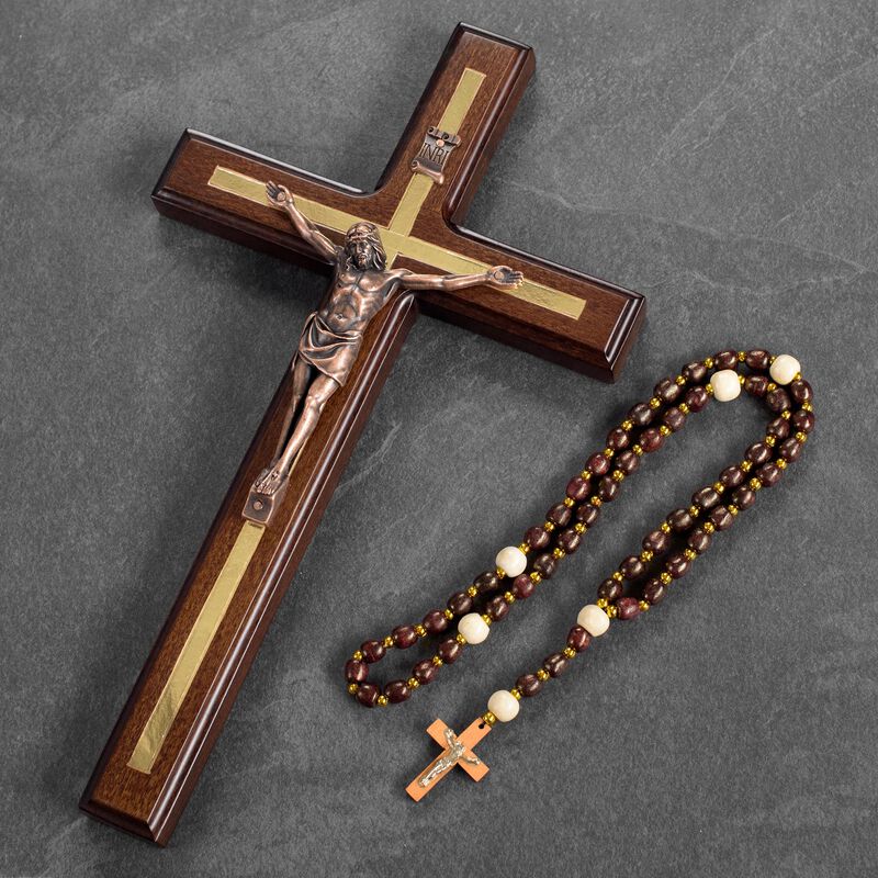 Crucifijo De Pared Con Forma De Asteromo, Mader... image number null