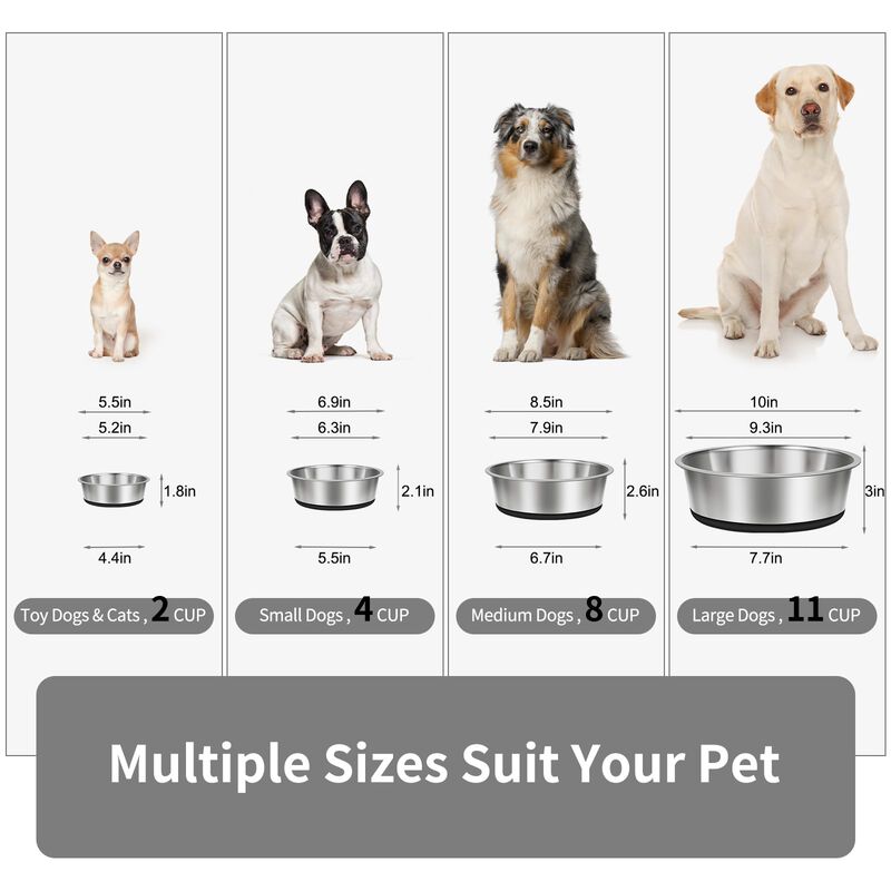 Pack De 2 Tazones Para Perros Taglory 2,5 l Ant... image number null