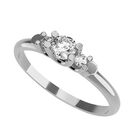 Anillo de Compromiso en Oro Blanco 10K con Circonia -  Talla:4.5/ M455-10W-CZ-45