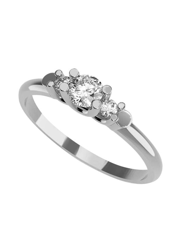 Anillo de Compromiso en Oro Blanco 10K con Circ... image number null