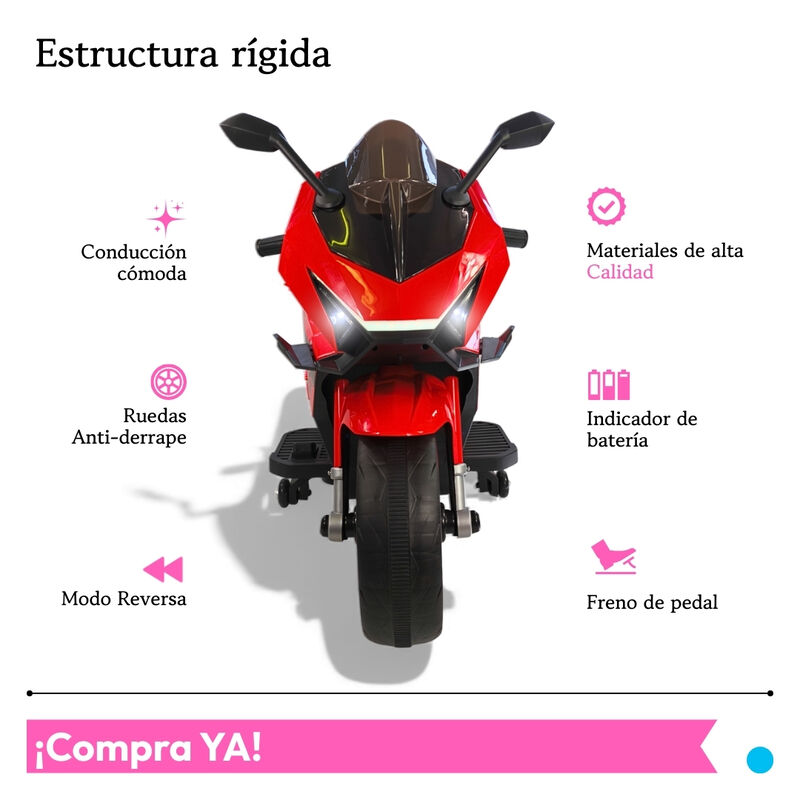 Motocicleta El&eacute;ctrica Montable Deportiva Ni&ntilde;o T... image number null
