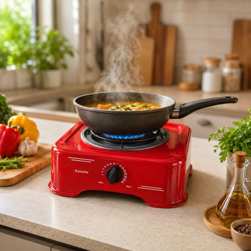 Parrilla El&eacute;ctrica Mesa 1 Resistencia 800w Rojo... image number null
