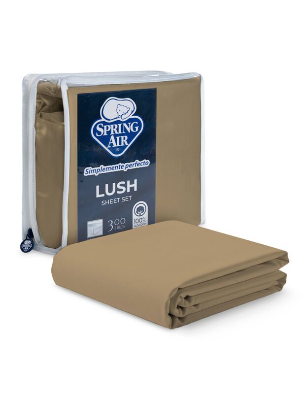 Juego de S&aacute;banas Lush 300 Hilos 100% Algod&oacute;n Kh... image number null