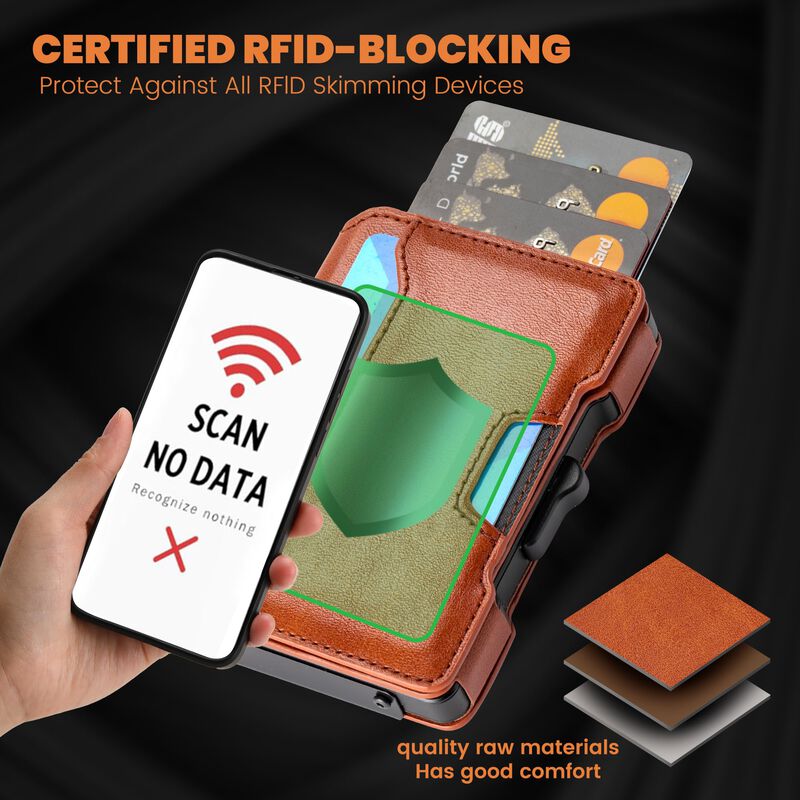 Cartera Airzoo Con Bloqueo Rfid Y Clip Delgado image number null