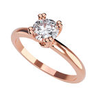 Anillo de Compromiso en Oro Rosa 14K con Circonia -  Talla:9.5/ FJ748-14R-CZ-95