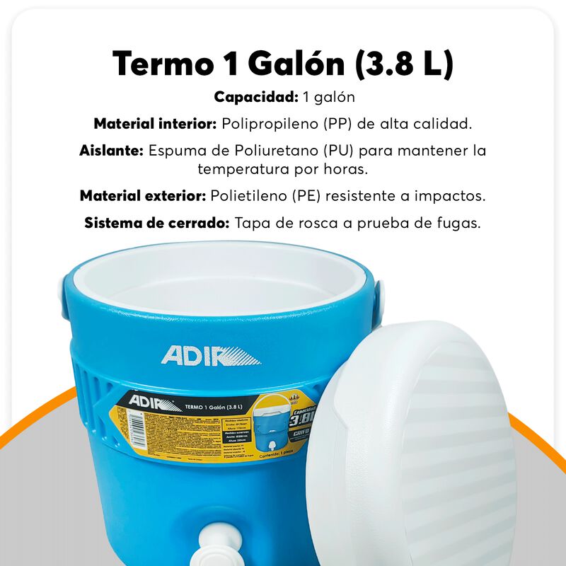 2 Termo 1 Galon Con Boquilla 3.8L c/u Azul 1211... image number null