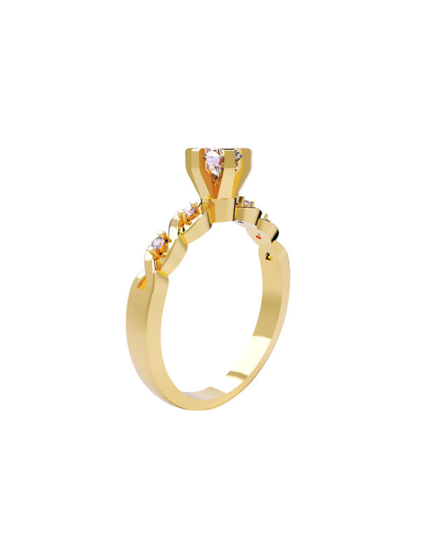 Anillo de Compromiso de 14K con Circonia Talla ... image number null