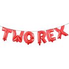 Set De Letras Two Rex Para Globos Ruiansi 41 cm Rojo