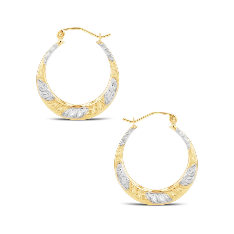 Arracadas De Oro Amarillo Y Blanco 10K (17 Mm A... image number null