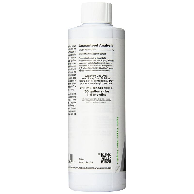 Suplemento de Potasio Seachem Flourish 250 ml image number null