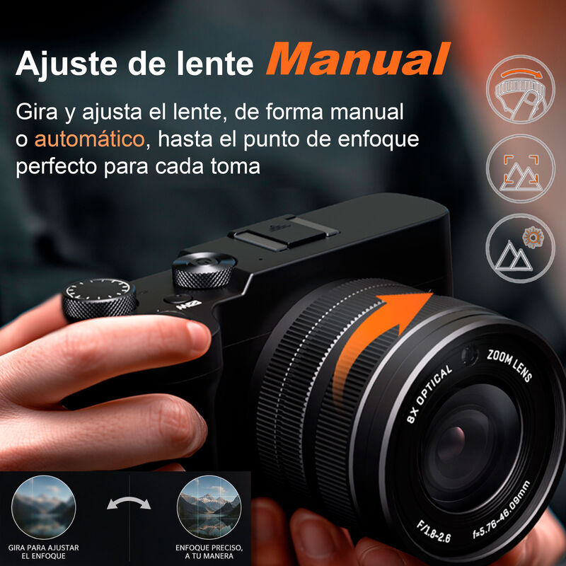 C&aacute;mara Digital Vak Pro 209 Selfie 5k Visi&oacute;n Noc... image number null